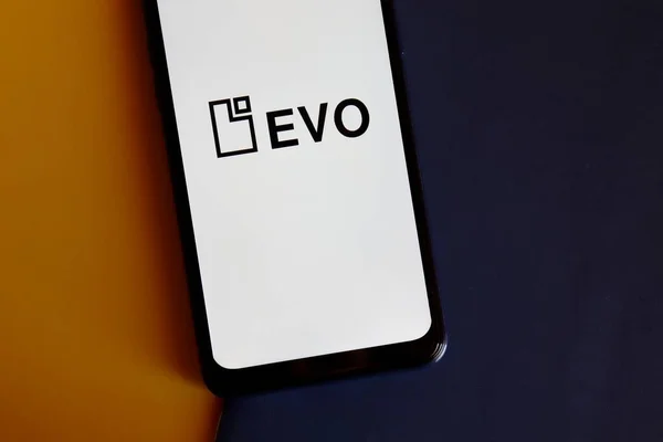 Bahia Brasilien Oktober 2020 Evo Bank Logotyp Smartphone Skärm Evo — Stockfoto