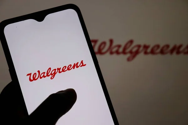 Bahia Brasil Mayo 2021 Logotipo Walgreens Pantalla Del Teléfono Inteligente — Foto de Stock