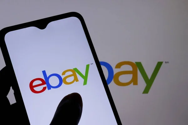 Bahia Brasil Julio 2021 Logotipo Ebay Pantalla Del Teléfono Inteligente — Foto de Stock