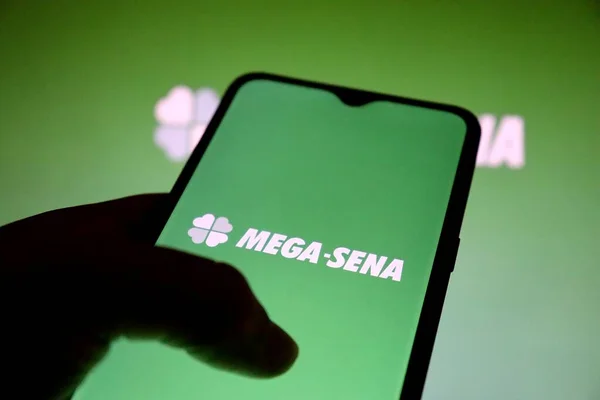 Bahia Brazil July 2021 Mega Sena Lottery Logo Smartphone Screen 图库图片