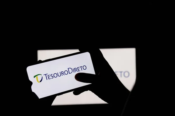 Bahia Brasil Julio 2021 Tesouro Direto Logo Smartphone Screen Tesouro — Foto de Stock