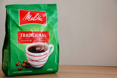26 Ağustos 2021 - Brezilya: Melitta kahve markası. Melitta, Brezilya 'da faaliyet gösteren bir Alman şirketi..