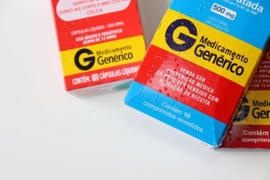 Salvador, Brezilya - 1 Aralık 2025: Brezilya 'dan genel ilaçlar. 