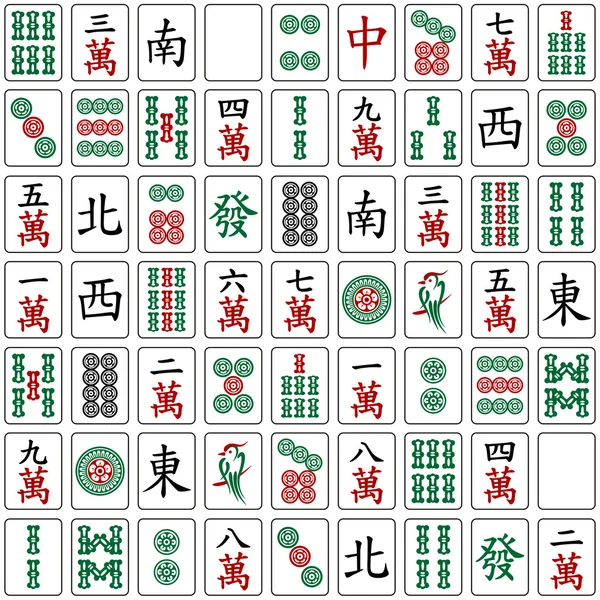 Patrón de mahjong sin costuras — Archivo Imágenes Vectoriales