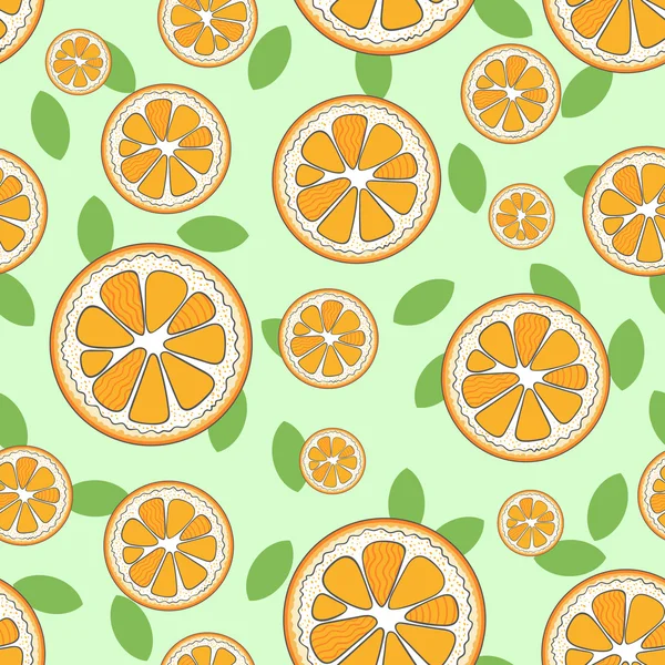 Seamless pattern with oranges — Stock Vector