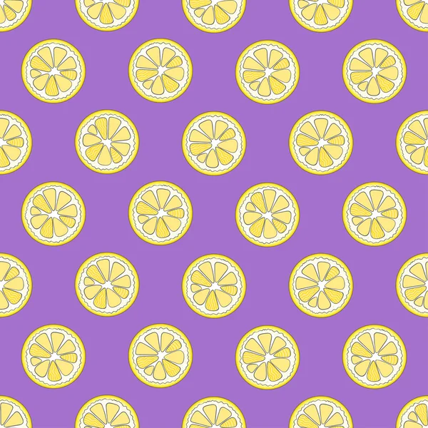 Modèle vectoriel sans couture avec des tranches de citron — Image vectorielle