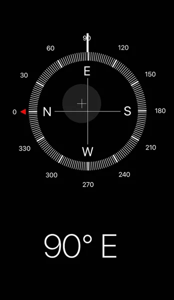 Графічне Зображення Електронного Компаса Вказує Схід Цифрами — стокове фото