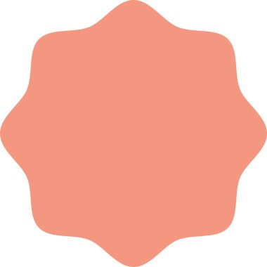 Düz soyut yuvarlak şekil. Simgeler, logolar, resimler için arka plan. Pembe leke. Yuvarlak düz sekiz köşeli yıldız. Vektör monokrom çizimi. Duvar kağıtları ve şablonlar oluşturmak için modern tasarım değeri.