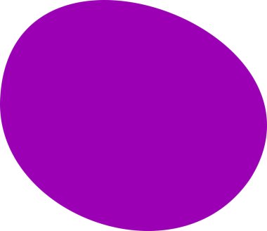 Yuvarlak mor nokta. Düz geometrik şekil. Elle çizilmiş küçük bir taş tanesi. Basit grafik öğesi. Orijinal el yazısı örneği. Çağdaş dekorasyon için vektör parçası. Modern tasarım varlıkları.