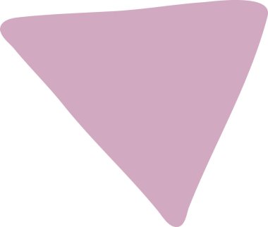 El yazısı üçgen nokta. Ters çevrilmiş düz piramit. Tek renkli bulanık figür. Basit geometrik şekil. Küçük leylak ikonu. Boşluk doldurma arkaplanı, duvar kağıdı, şablon, kalıp için modern tasarım değeri.