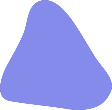 Düz leylak üçgen benekli. El yapımı trigon. Yuvarlak köşeli karalama taşı. Grafik elementin basit geometrik şekli. Küçük, sempatik olmayan bir piramit. Düz çizim. Modern tasarımın varlığı.