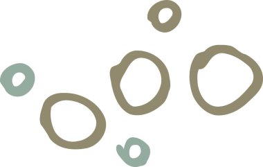 El yazısıyla yazılmış bir grup baloncuk. El çizimi tırtıklı halkalar. Farklı boyutlarda ilmek. Çember şeklinde delikler. Duygusal duvar kağıtları yaratmak için basit geometrik kompozisyon, arka plan. Modern tasarım değeri.