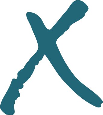 El yazısı haç. Serbest karalama işareti. Çizgileri aştım. El çizimi basit soyut şekiller. Belgeleri işaretlemek için imzala. İnsan eliyle yazılmış bir simge. Düz çizim. Şeklin gelişigüzel kaba kenarı.