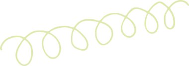 El yazısı spiral çizgi. Yuvarlak bant. Güzel kıvırcık yeşil. El yapımı modern tasarım ürünü. Organik freehand şekli. Çağdaş şirin dekor. Geometrik klips sanatı. Basit tek renkli vektör çizimi.