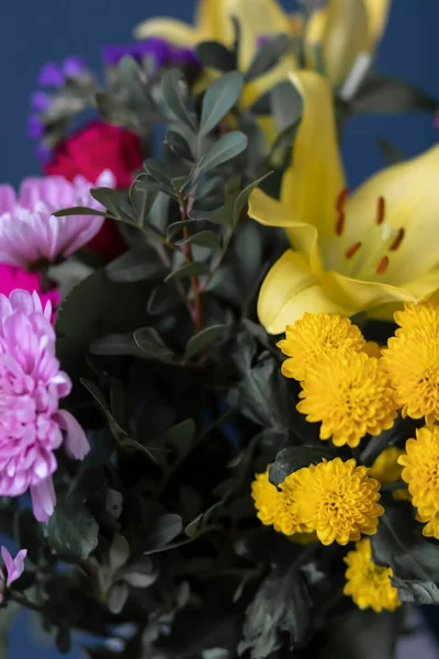 Belo Buquê Flores Primavera Diferentes Tipos Flores — Fotografia de Stock