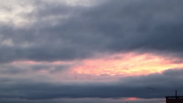 Schöner Sonnenuntergang Nachthimmel Schöne Farben Und Wolken — Stockvideo