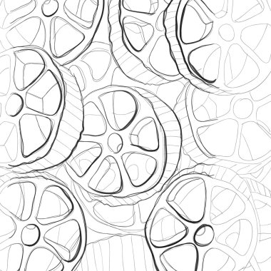 Siyah ve beyaz eskiz makarna