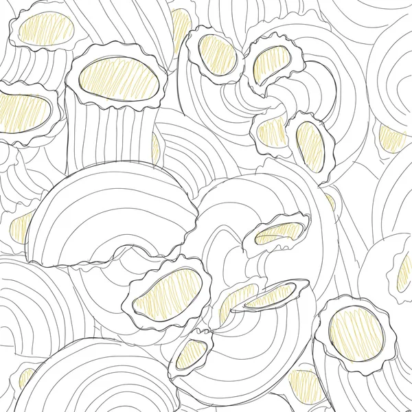Croquis de pâtes courtes — Image vectorielle