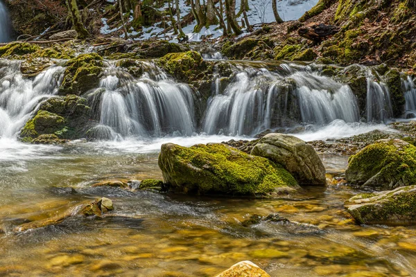 Scenic Landscape Josefstaler Waterfalls Close Lake Schliersee Bavaria Germany — Stock Photo, Image