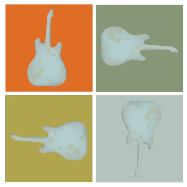 Ensemble de quatre guitare grunge rock — Image vectorielle