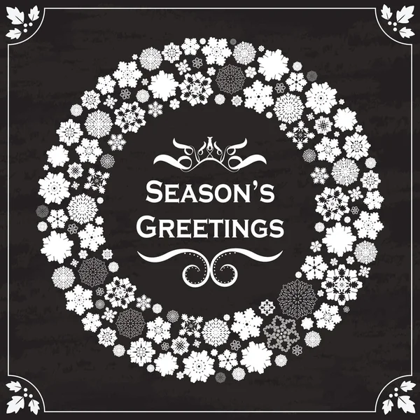 Vintage style season's greetings on chalkboard — Stock Vector