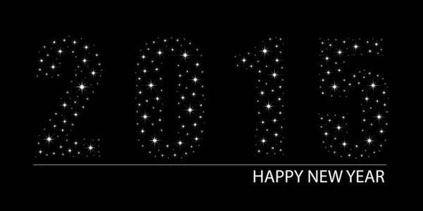 Glinsterende heldere sterren Happy New Year 2015 — Stockvector