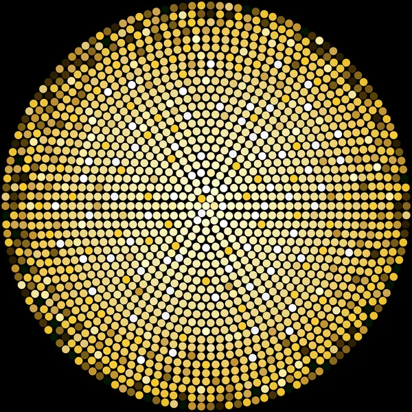 Disco de oro bolas patrón de medio tono de diseño de fondo — Archivo Imágenes Vectoriales