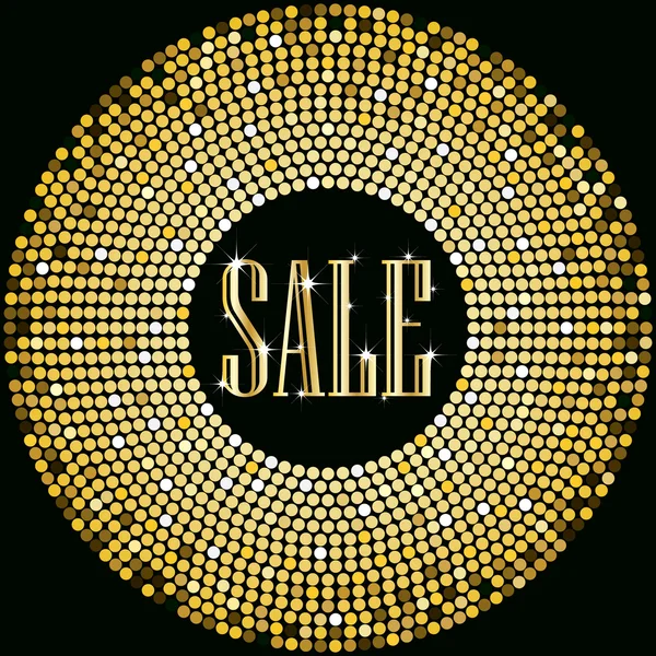 Promoção de texto de venda dourada em bolas brilhantes design de borda —  Vetores de Stock