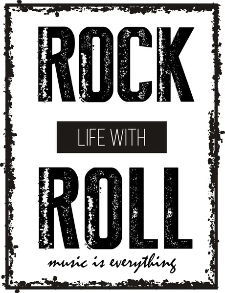 Typography rock and roll — Stock Vector