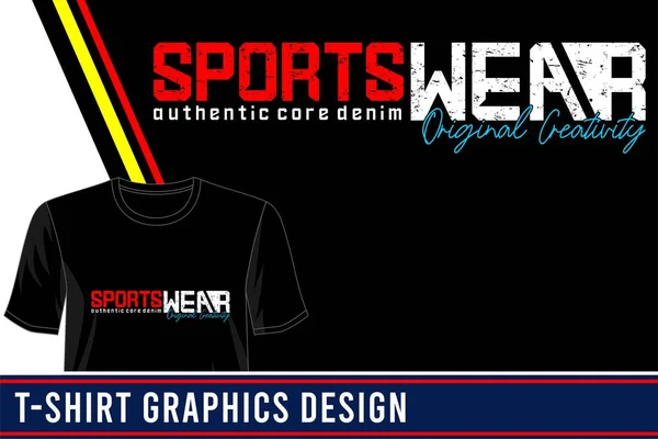 Sportkleding Shirt Ontwerp Grafische Vector Illustratie — Stockvector