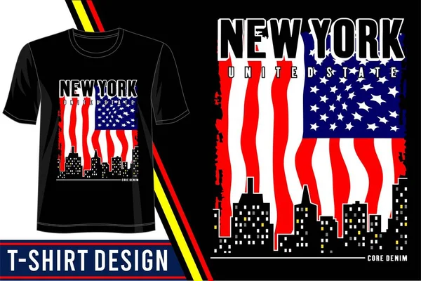 Diseño Camiseta Nueva York Gráfico Vector Ilustración — Archivo Imágenes Vectoriales