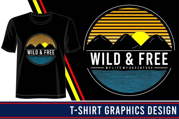 Wild Gratis Shirt Ontwerp Grafisch Vector Illustratie — Stockvector