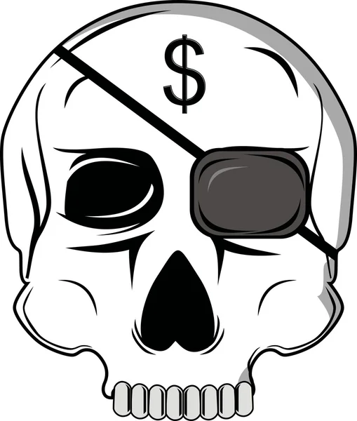 Cráneo de pirata — Vector de stock