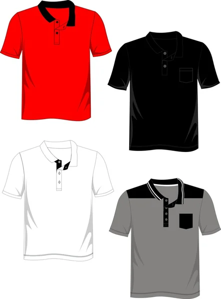 T-shirt template polo basic — Stock Vector