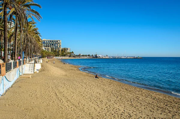 Marbella Beach and Port — Stock Photo, Image