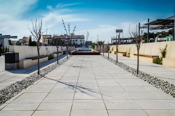 Boulevard San Pedro, sitting area with threes — Stock Photo, Image