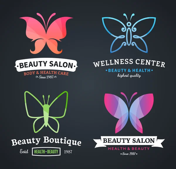 Logo Salute e Bellezza, Icone ed Elementi di Design — Vettoriale Stock