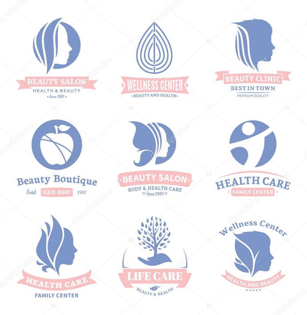Set Of Vector Beauty And Health Logo Icons And Design Elements Stock Vector Image By C Counterfeit 100795602