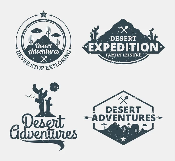 Sæt af ørken eventyr logo – Stock-vektor