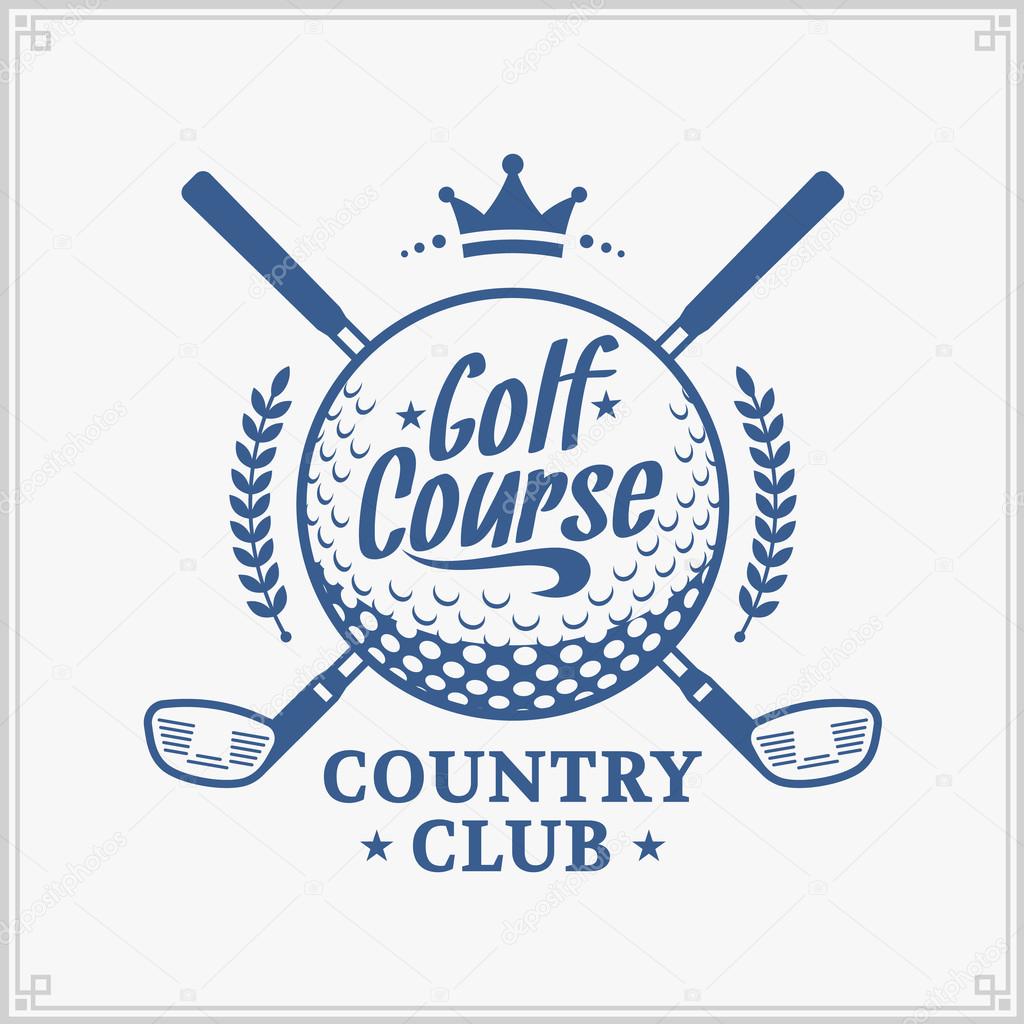 Golf club logo. Golf label with sample text. Golf icon for golf tournaments, organizations and golf country clubs. Vector logotype design