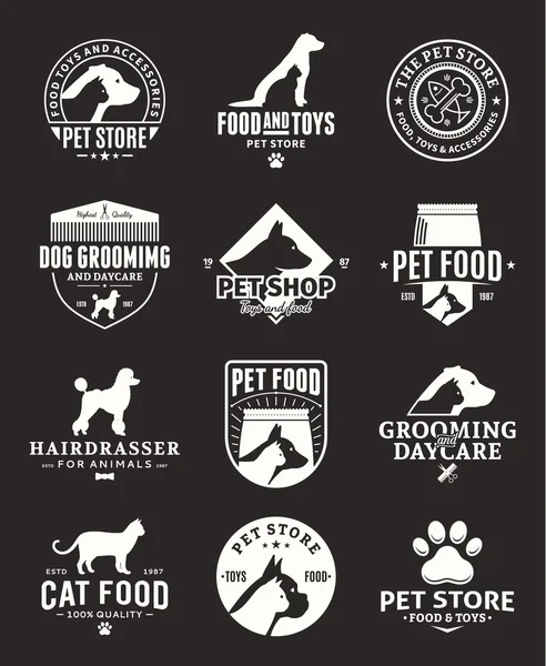 Set of vector pet logo and icons — Stock Vector