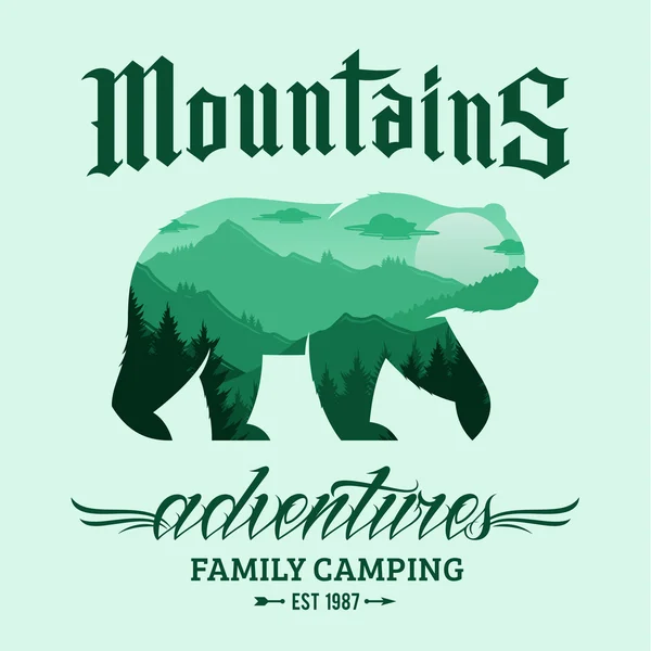 Vector mountains adventures logo — Stock Vector