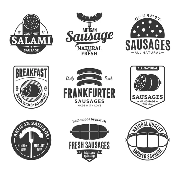 Logo de la saucisse vectorielle et éléments de design — Image vectorielle