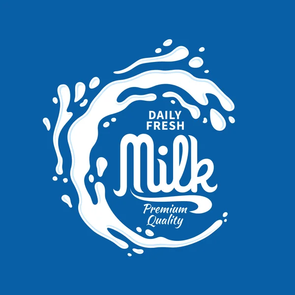 Modèle de logo de lait. Lait, yaourt ou éclaboussure de crème — Image vectorielle