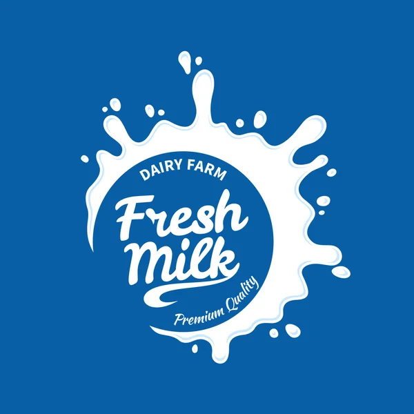 Modèle de logo de lait. Lait, yaourt ou éclaboussure de crème — Image vectorielle