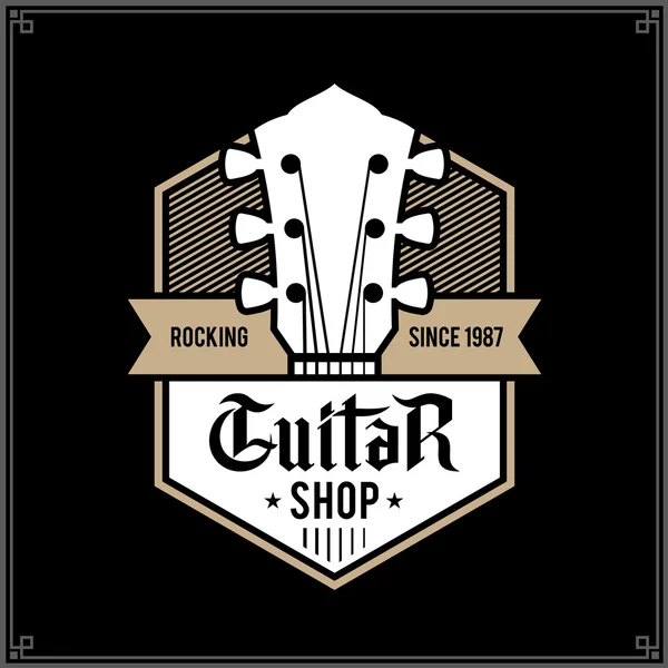 Gitaar Shop Logo — Stockvector