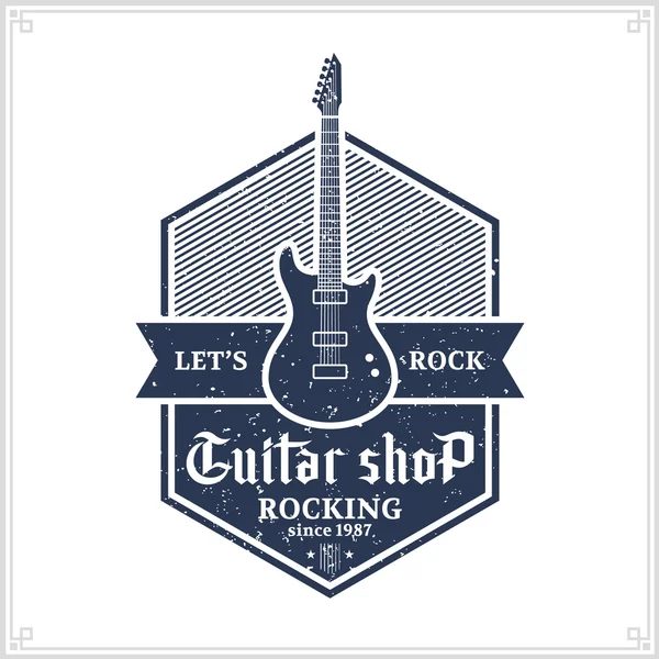 Logotipo da loja de guitarra —  Vetores de Stock
