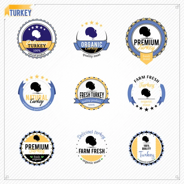 Etykiety Turcja wektor — Wektor stockowy