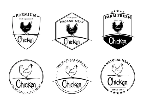 Etiquetas de pollo vintage — Archivo Imágenes Vectoriales