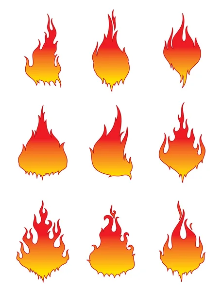 Vektor-Feuer-Symbole — Stockvektor